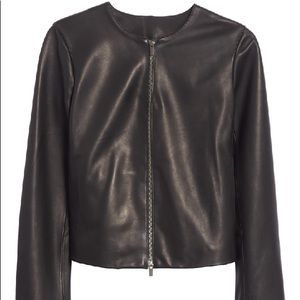 Vince Collarless Leather Jacket